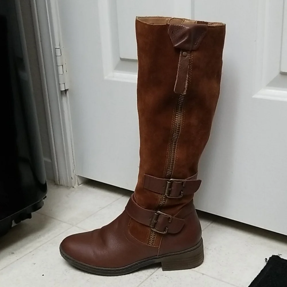 AMERICAN RAG suede leather boots tall collins